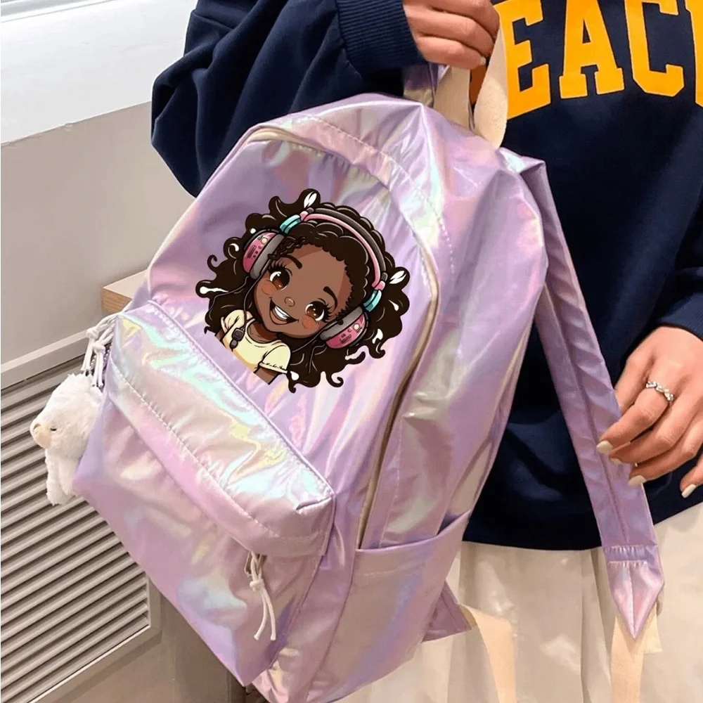 Large Girl Portrait Capacity,Waterproof,Lightweight Letter Functional Backpack